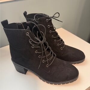 Chic Black Lace-Up Ankle Boots for Women